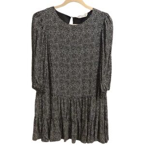 Zara dot tiered mini dress. Color black & white. size XXL.
